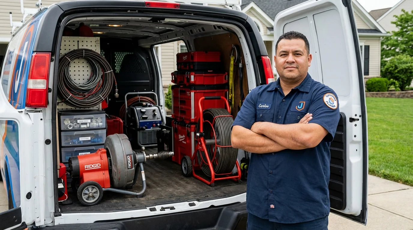 Professional drain cleaning equipment and Johns Plumbing LLC plumber in Belton